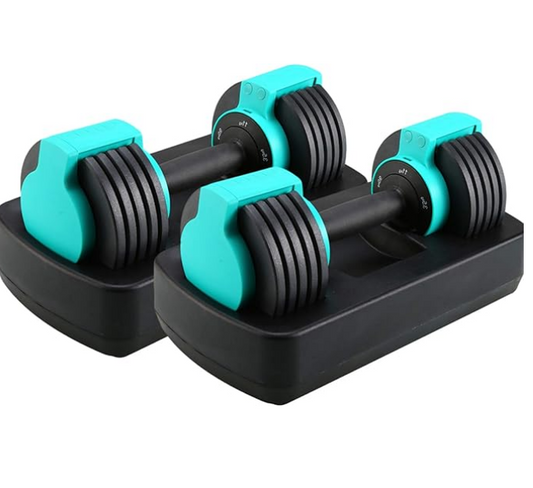 COOLBABY Two-Adjustable Dumbbell, 25 lb Single Dumbbell with Anti-Slip Handle and Weight Plate, Fast Adjust Weight, Fitness Dumbbell, Blue - COOLBABY