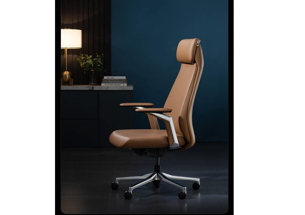 Leather Executive Chair with Armrest High Back Classic, 360 Degrees Rotation, Adjustable Height, Office Chair - COOLBABY