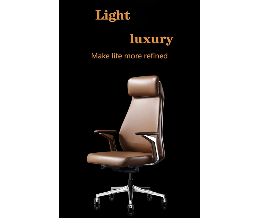 Leather Executive Chair with Armrest High Back Classic, 360 Degrees Rotation, Adjustable Height, Office Chair - COOLBABY