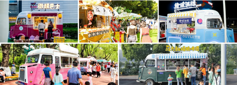 Electric Fast Mobile Street, Coffee Ice Cream Cart Food Truck With Full Kitchen Equipment