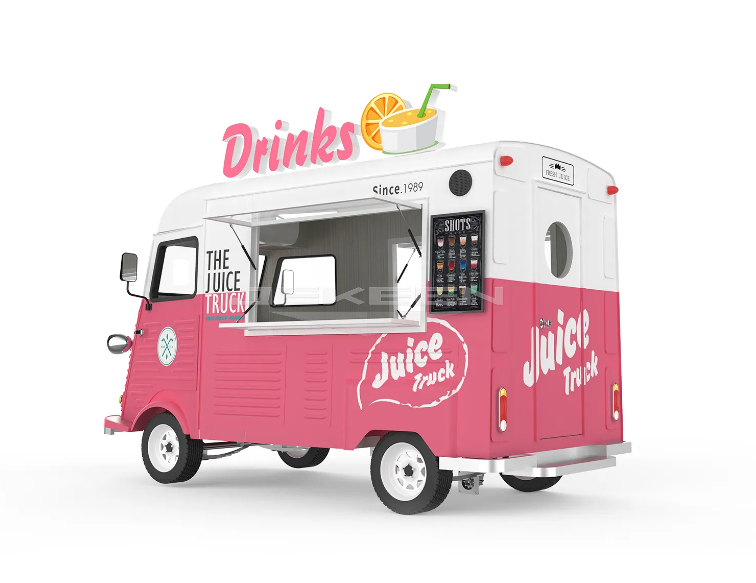 Electric Fast Mobile Street, Coffee Ice Cream Cart Food Truck With Full Kitchen Equipment