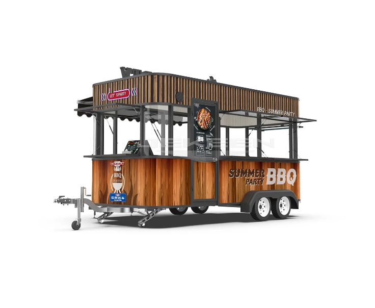 Unique CE Approved BBQ Food Truck, Manufacture With BBQ Grill And Various Cooking Pot - For Food, Drinks, Ice Cream And Suchi