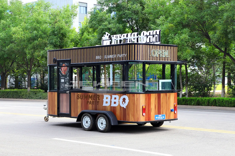 Unique CE Approved BBQ Food Truck, Manufacture With BBQ Grill And Various Cooking Pot - For Food, Drinks, Ice Cream And Suchi