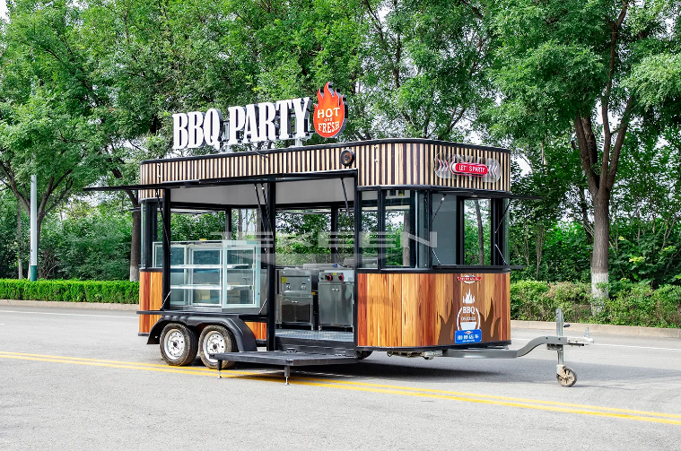 Unique CE Approved BBQ Food Truck, Manufacture With BBQ Grill And Various Cooking Pot - For Food, Drinks, Ice Cream And Suchi