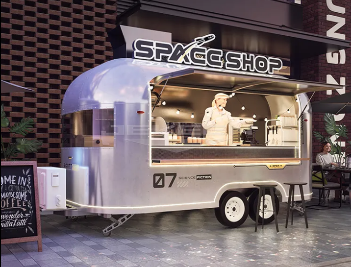 Portable Food Truck, Mobile Kitchen With Full Kitchen Equipment