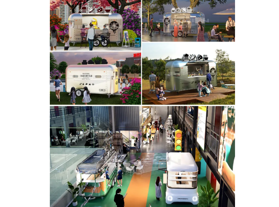 Portable Food Truck, Mobile Kitchen With Full Kitchen Equipment