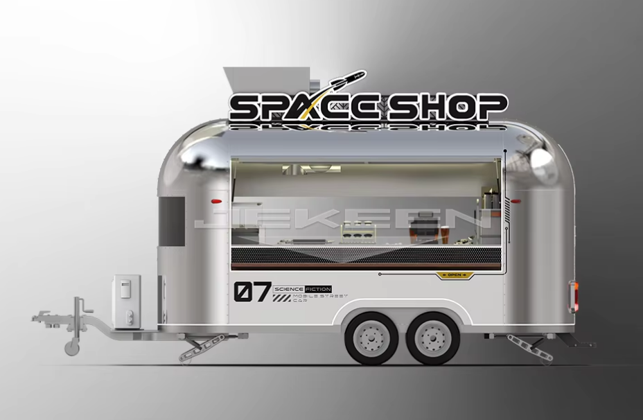 Portable Food Truck, Mobile Kitchen With Full Kitchen Equipment