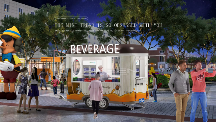 Mobile Food Cart, Stainless Steel Food Truck, Hot Dog, Ice Cream And Drinks - COOLBABY