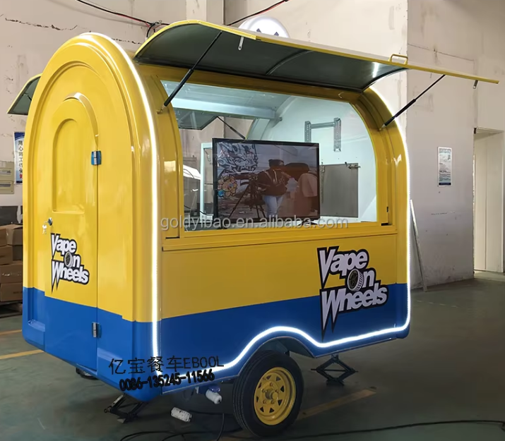 Food truck For Barbecue, Hot Dog, Pizza, Mobile Food Trailer For Street Snack And Drinks - COOLBABY