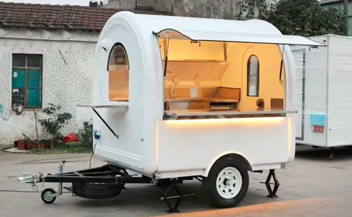 Food truck For Barbecue, Hot Dog, Pizza, Mobile Food Trailer For Street Snack And Drinks - COOLBABY