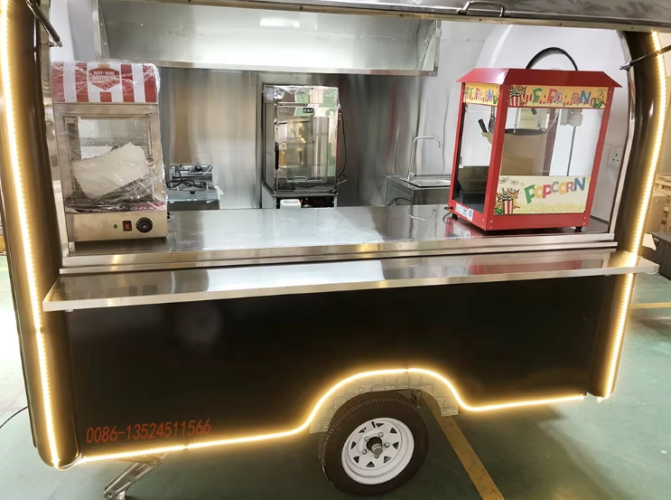 Food truck For Barbecue, Hot Dog, Pizza, Mobile Food Trailer For Street Snack And Drinks - COOLBABY