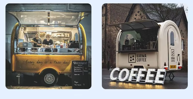 Street Mini Mobile Food Cart, Ice Cream, Coffee And Drinks Food Truck - COOLBABY