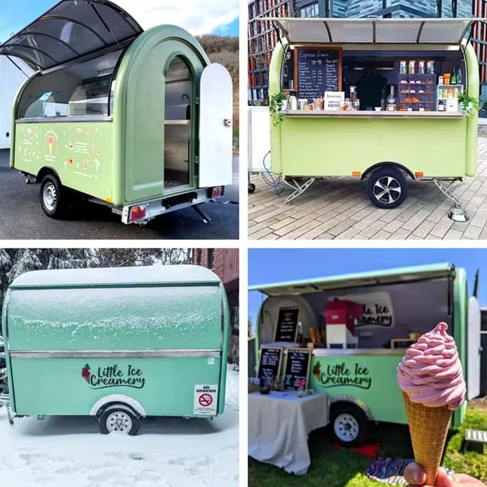 Street Mini Mobile Food Cart, Ice Cream, Coffee And Drinks Food Truck - COOLBABY