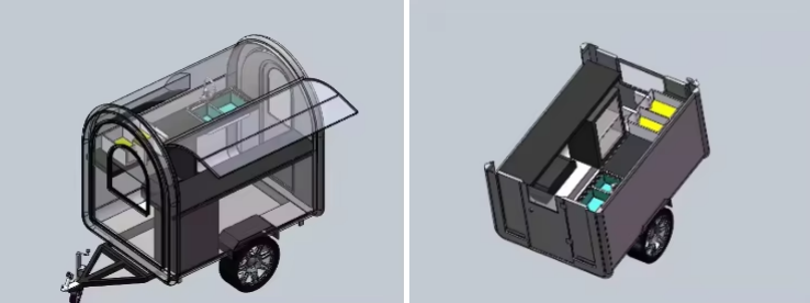 Street Food Truck, Hot Dog, Coffee And Drinks Cart With Full Kitchen - COOLBABY