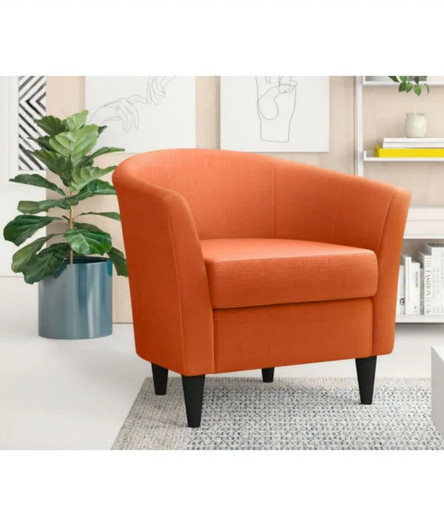 Orange Accent Chair For Modern Room/Office - PU leather And Fabric - COOLBABY