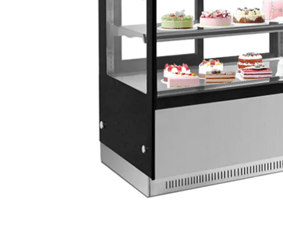 Cake Showcase, Front Flat Glass With LED Light And 3 Adjustable Shelves - COOLBABY