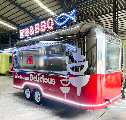 4M Fully Equipped Fast Mobile Food Truck, Idea For Ice Cream And Coffee Cart, Fast Food Trailer - COOLBABY