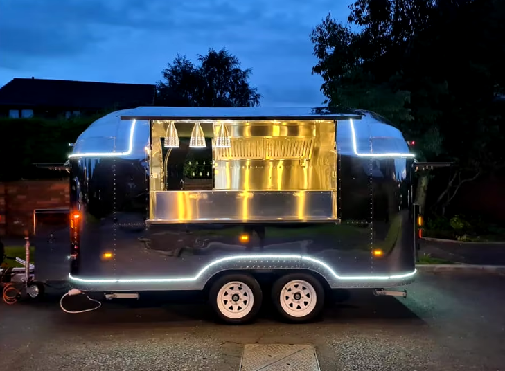 4M Stainless Steel Food Truck, Concession Trailer With Fully Equipped Mobile Kitchen For Fast Food And Drinks - COOLBABY