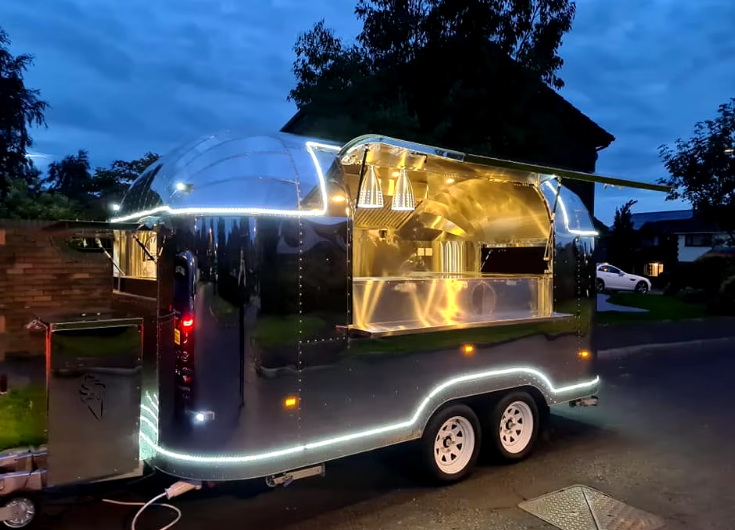 4M Stainless Steel Food Truck, Concession Trailer With Fully Equipped Mobile Kitchen For Fast Food And Drinks - COOLBABY