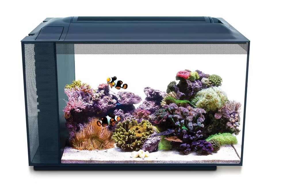 Aquarium Kit, 13.5 Gal Saltwater Fish Tank With Reef-Capable LED, 3-Stage Filtration And Seamlessly Integrated Hardware