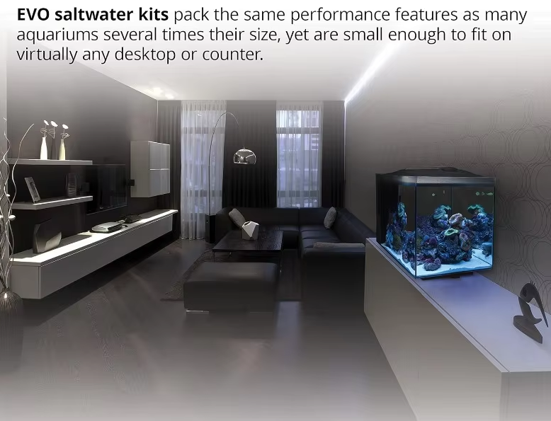 Aquarium Kit, 13.5 Gal Saltwater Fish Tank With Reef-Capable LED, 3-Stage Filtration And Seamlessly Integrated Hardware