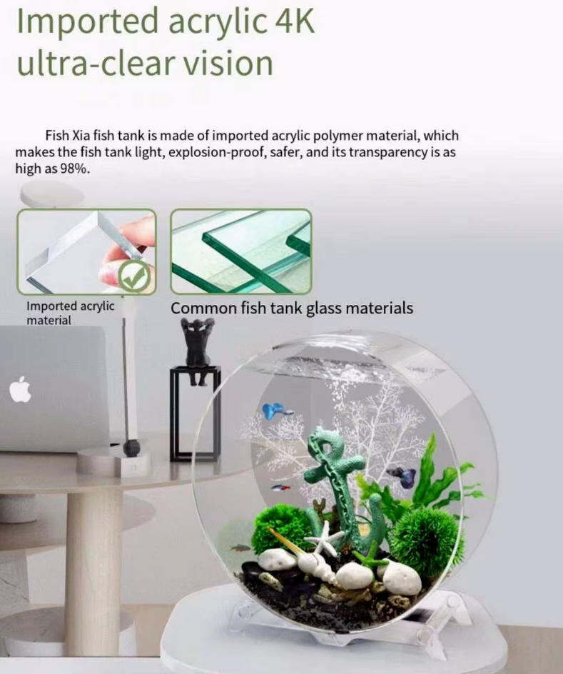 Aquarium Creative Desktop Fish Tank, Free Water Change Ecological, Fish Tank Aquarium Accessories