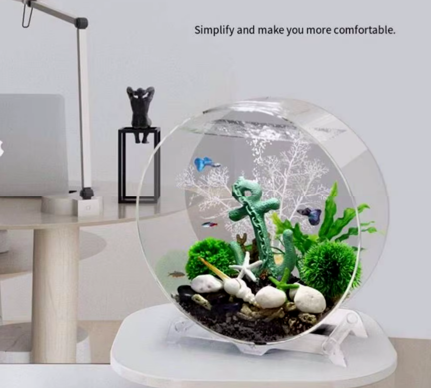 computer fish tank accessory Aquarium Creative Desktop Fish Tank, Free Water Change Ecological, Fis–  COOLBABY