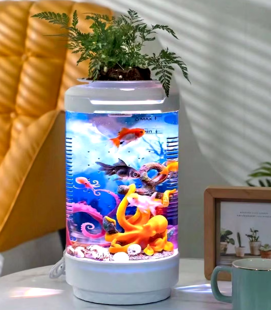 Aquarium Small Fish Tank, Free Water Change, Tank Ecological, Filter Oxygen Lighting, Aquarium Accessories