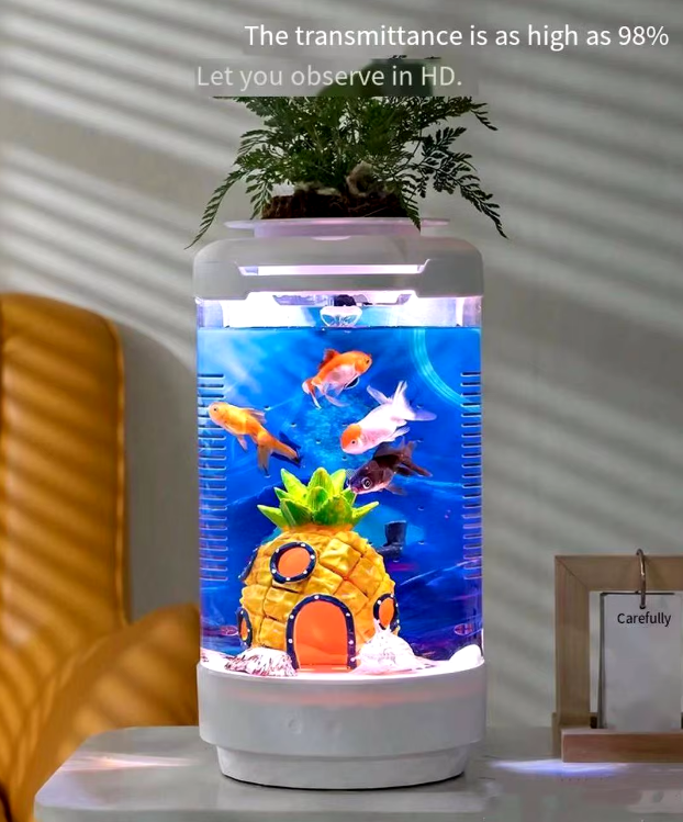 Aquarium Small Fish Tank, Free Water Change, Tank Ecological, Filter Oxygen Lighting, Aquarium Accessories