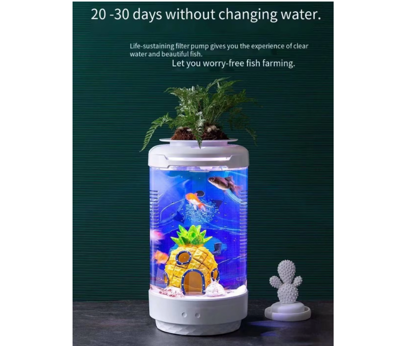 Aquarium Small Fish Tank, Free Water Change, Tank Ecological, Filter Oxygen Lighting, Aquarium Accessories