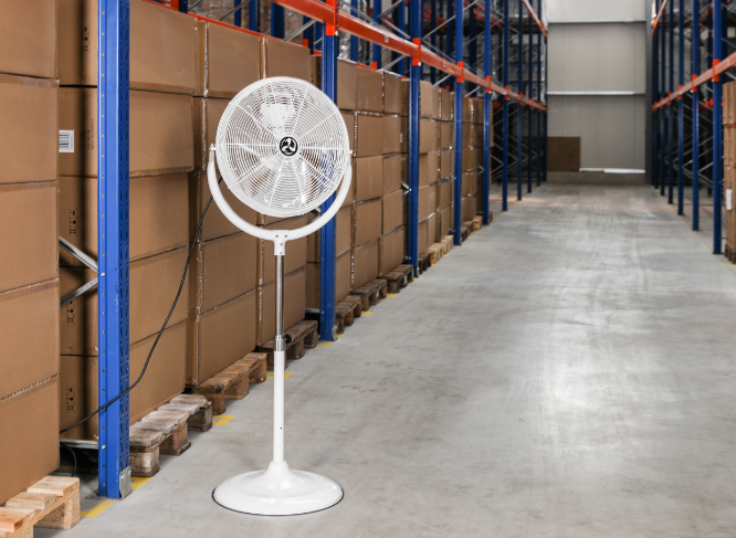 Industrial Fan, 2 In 1 Floor Standing Or Wall Mounted, Commercial Pedestal Fan, Height Adjustable Up To 1500 mm