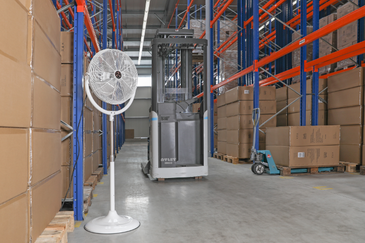 Industrial Fan, 2 In 1 Floor Standing Or Wall Mounted, Commercial Pedestal Fan, Height Adjustable Up To 1500 mm