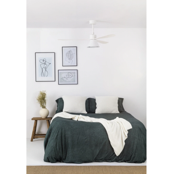 Ceiling Fan Ø132cm Light Integrated, Remote Control Included And 6 Adjustable Speeds