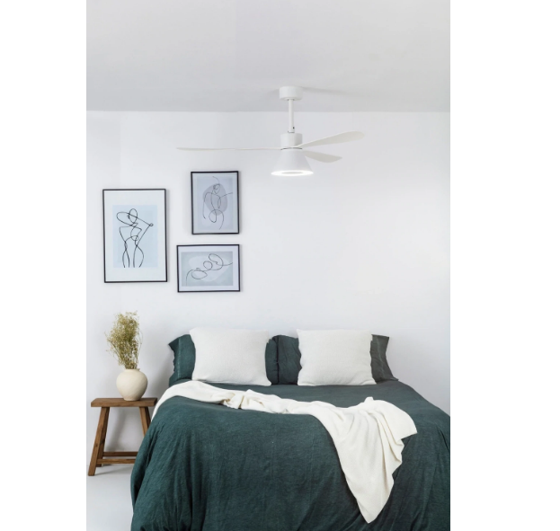 Ceiling Fan Ø132cm Light Integrated, Remote Control Included And 6 Adjustable Speeds