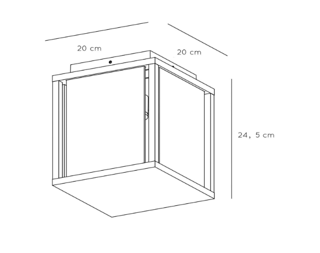 Ceiling Light Anthracite 200 mm x 200 mm, Height: 245 mm