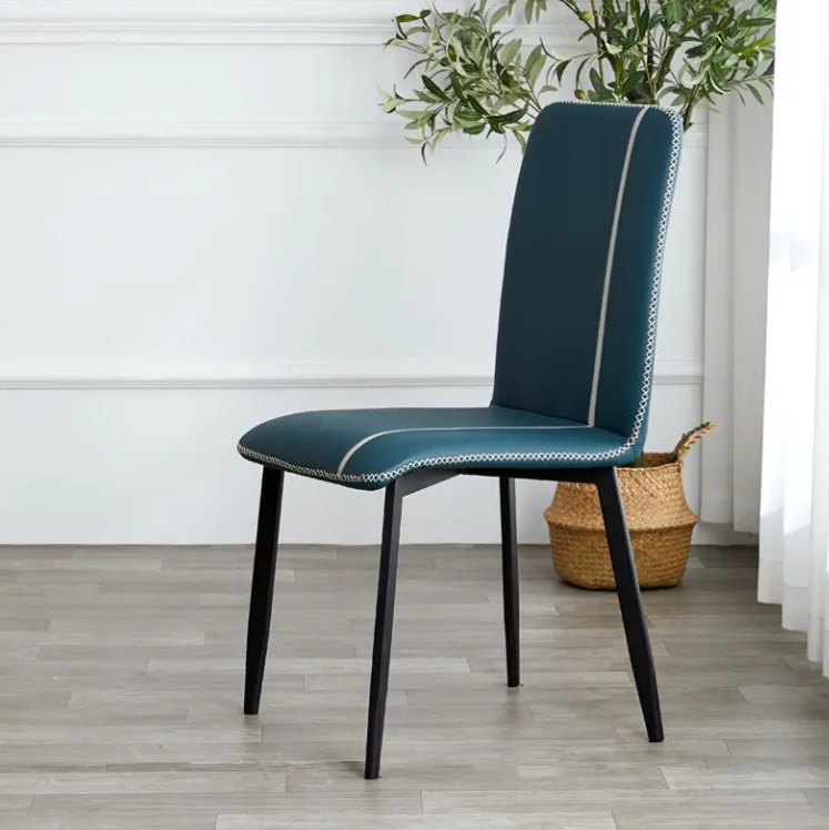 Modern Velvet Upholstered Dining Chair, Living Room Chair And Café Chair - Blue