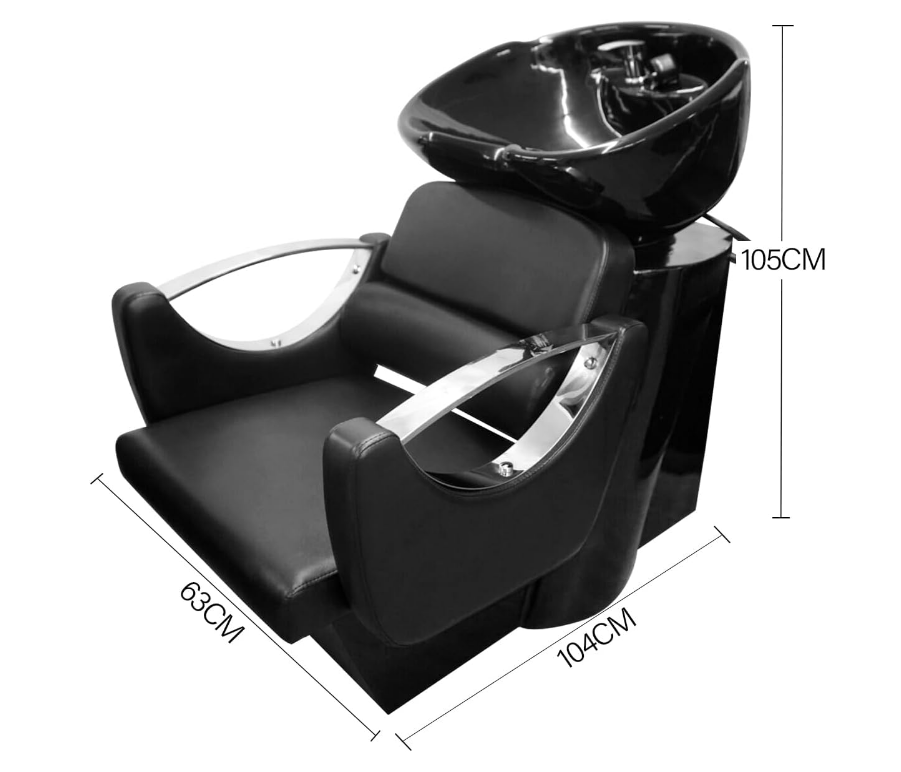 Classic Heavy Duty Shampoo Chair Hair Back Wash Sink for Men & Women Barbershop, Beauty Salon & Spa Furniture - Black