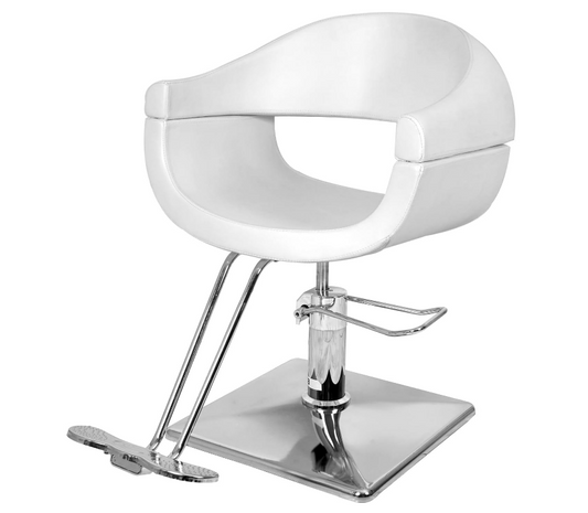 Vintage Salon Chair, 360 Degrees Hydraulic Rolling Barber Chairs for Barbershop and Spa Equipment - White