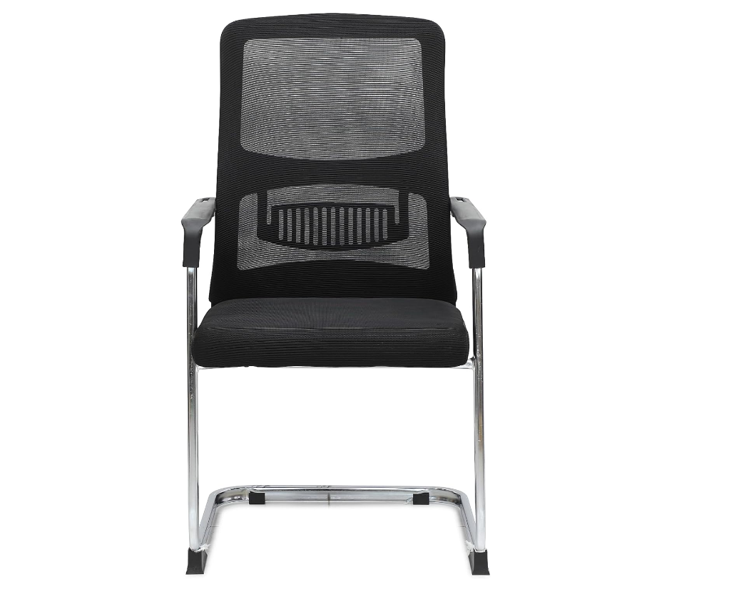 Executive Best Mesh Visitor Chair for Office, With Steel Frame & Modern Design - Black