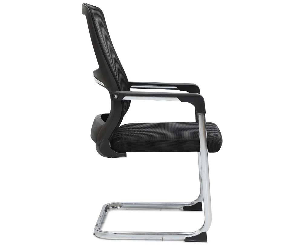 Executive Best Mesh Visitor Chair for Office, With Steel Frame & Modern Design - Black