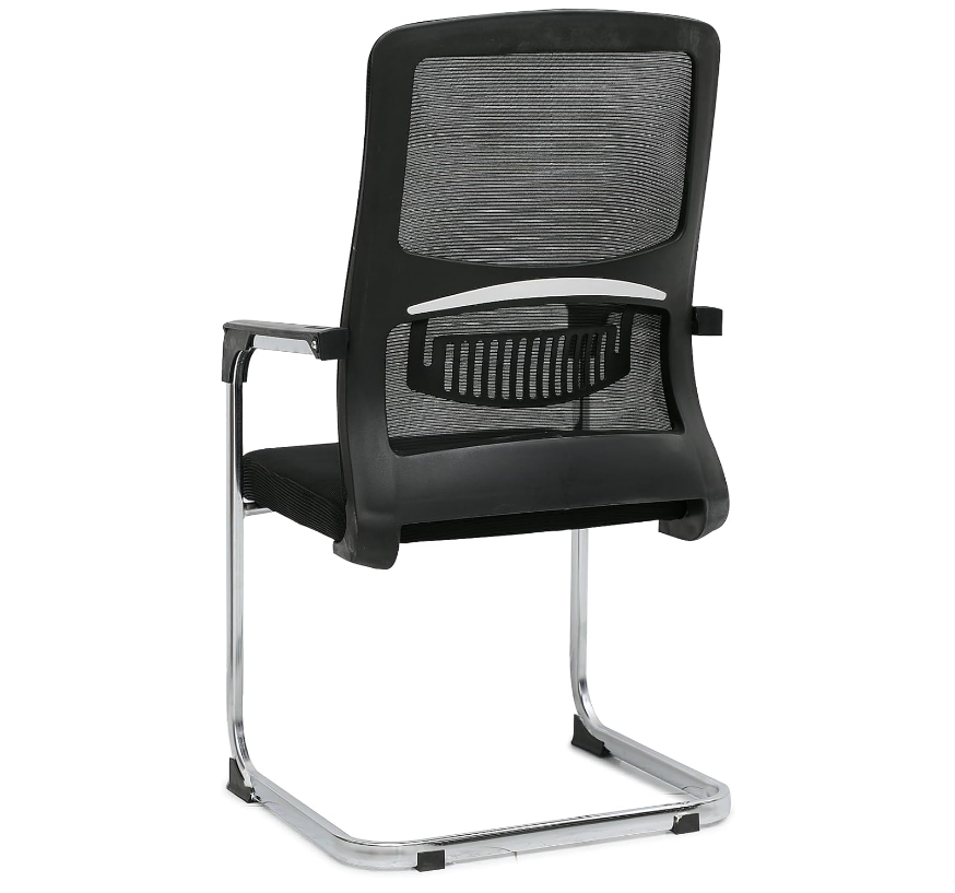 Executive Best Mesh Visitor Chair for Office, With Steel Frame & Modern Design - Black