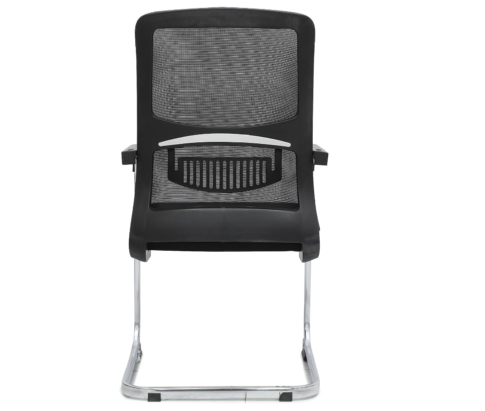 Executive Best Mesh Visitor Chair for Office, With Steel Frame & Modern Design - Black