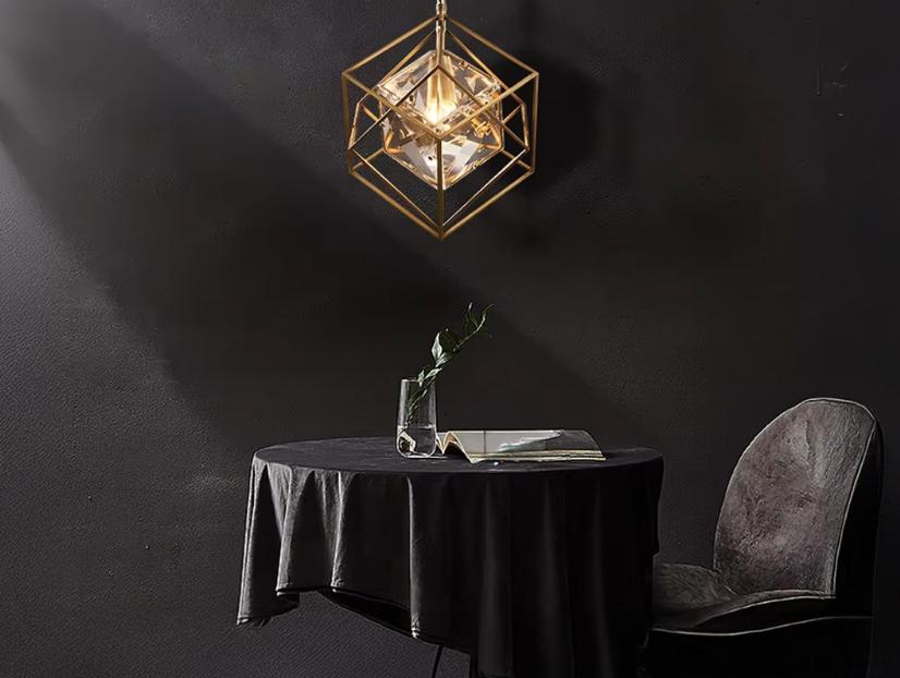 Modern Hanging Light Futuristic LED Geometric - Bronze