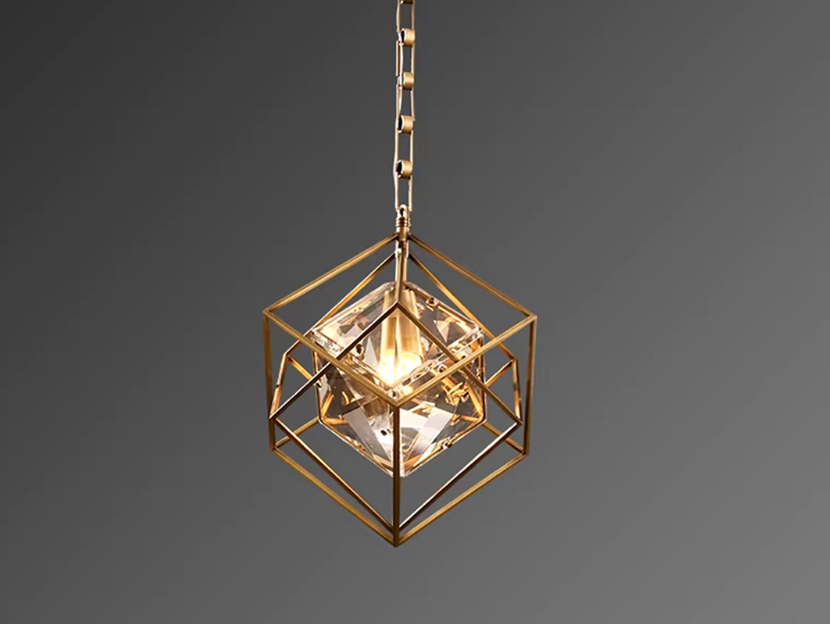 Modern Hanging Light Futuristic LED Geometric - Bronze