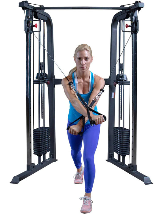 COOLBABY Powerline PFT100 Functional Trainer Cable Machine with Dual 160 Lb Weight Stacks - COOLBABY