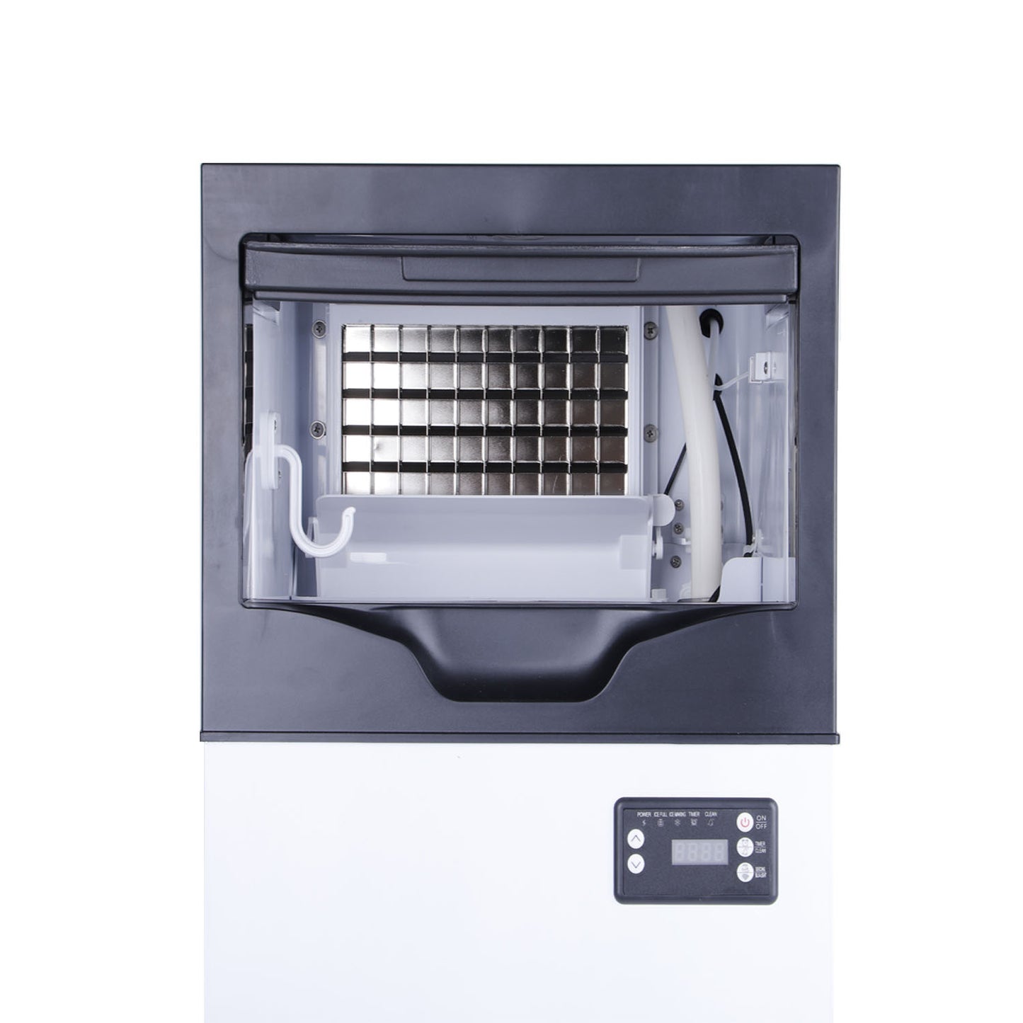 Integrated Ice Maker Machine, 35KGS/24H Stainless Steel Under Counter ice Machine with 10KGS Ice Storage Capacity, Freestanding Ice Maker