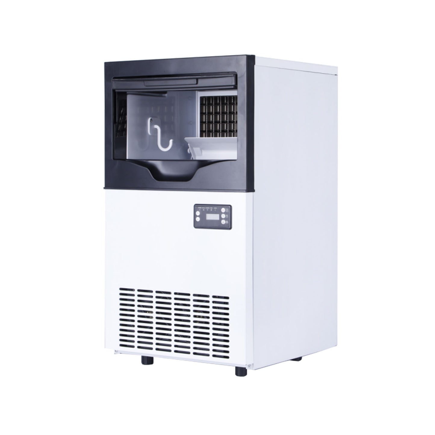 Integrated Ice Maker Machine, 35KGS/24H Stainless Steel Under Counter ice Machine with 10KGS Ice Storage Capacity, Freestanding Ice Maker