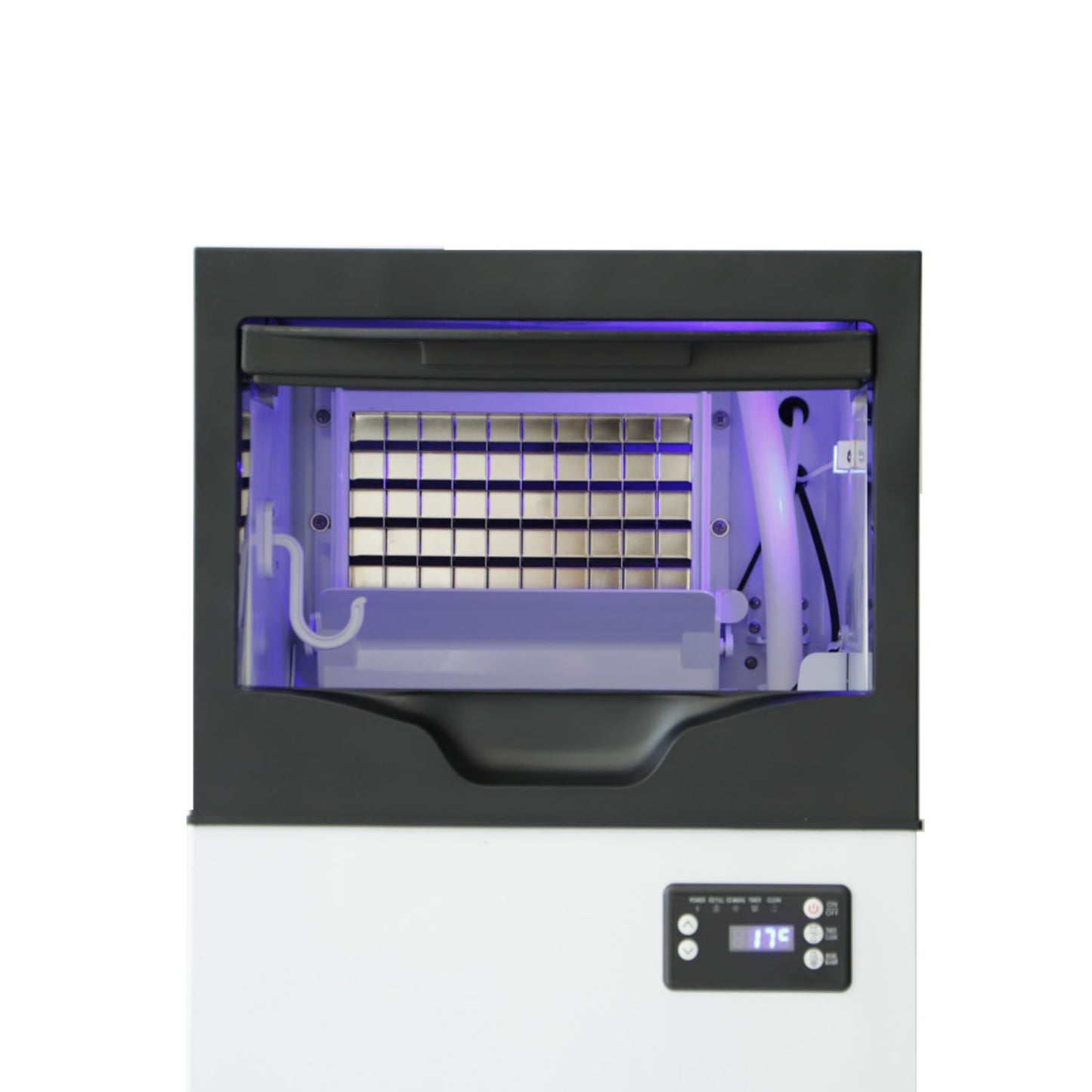 Integrated Ice Maker Machine, 35KGS/24H Stainless Steel Under Counter ice Machine with 10KGS Ice Storage Capacity, Freestanding Ice Maker