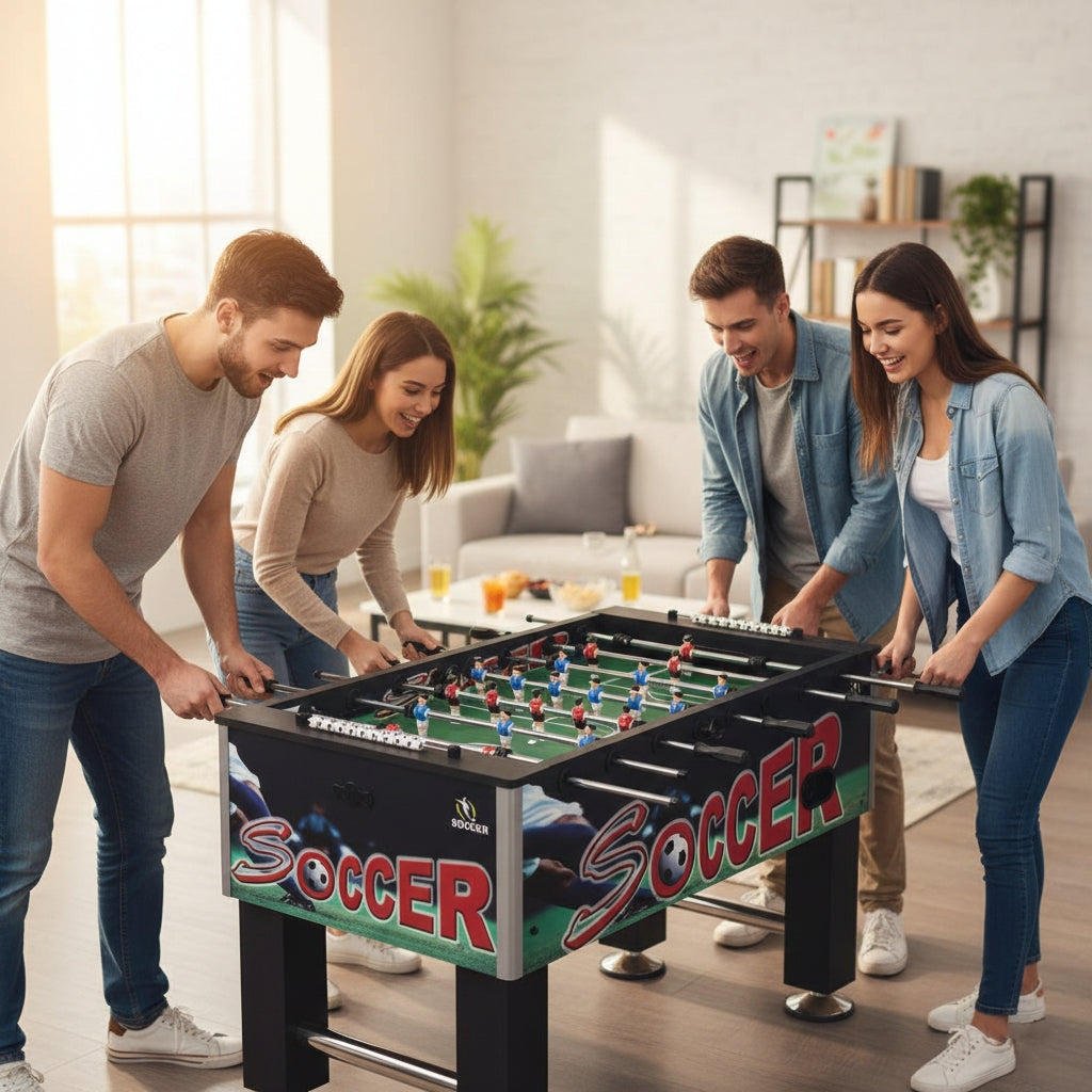 Knight Shot ST101A Foosball Table – Durable MDF Build with Chrome Steel Bars & Adjustable Legs