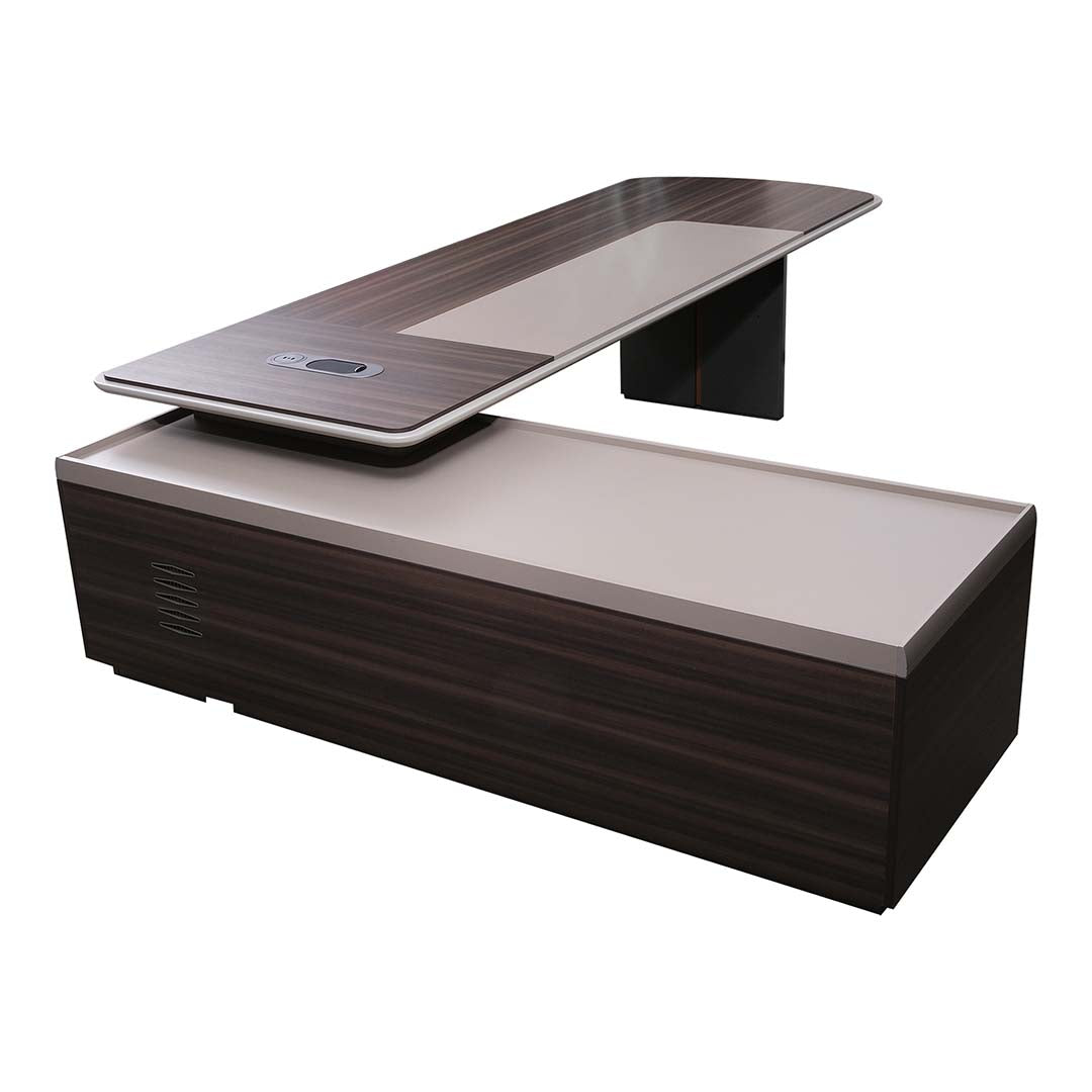 COOLBABY Executive Office Table LX-280 / LX-320 - Modern Brown Desk with Ample Workspace - COOLBABY